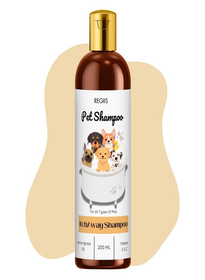 مجموعة شامبو ريجيس للحيوانات الأليفة مع فرشاة تنظيف، 200 مل، غسول شامل، مزيل للشعر المتساقط، تركيبة لتخفيف الحكة للكلاب، يحتوي على الكيراتين وفيتامين أ والصبار وزيت عشبة الليمون (عبوة من 4 قطع) - Image 2